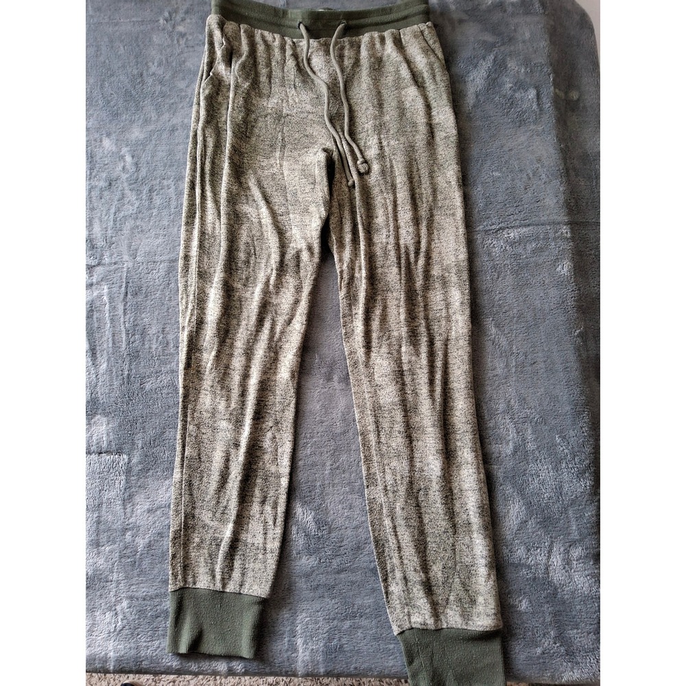 Lucky Brand Women XS Joggers Olive Green‎ Space Dye Knit Lounge Pants Drawstring